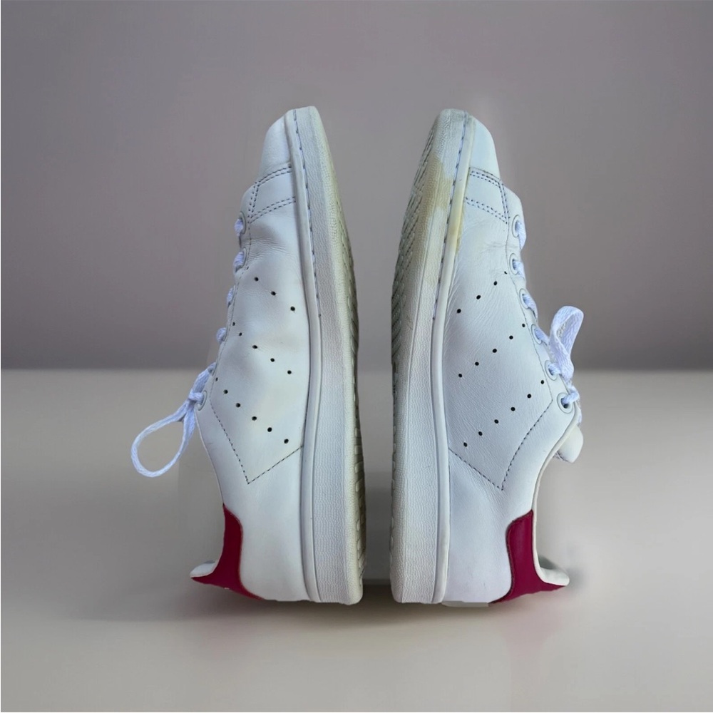 Adidas Stan Smith Sneakers Big Girl Size 6 White Pink - Picture 5 of 10